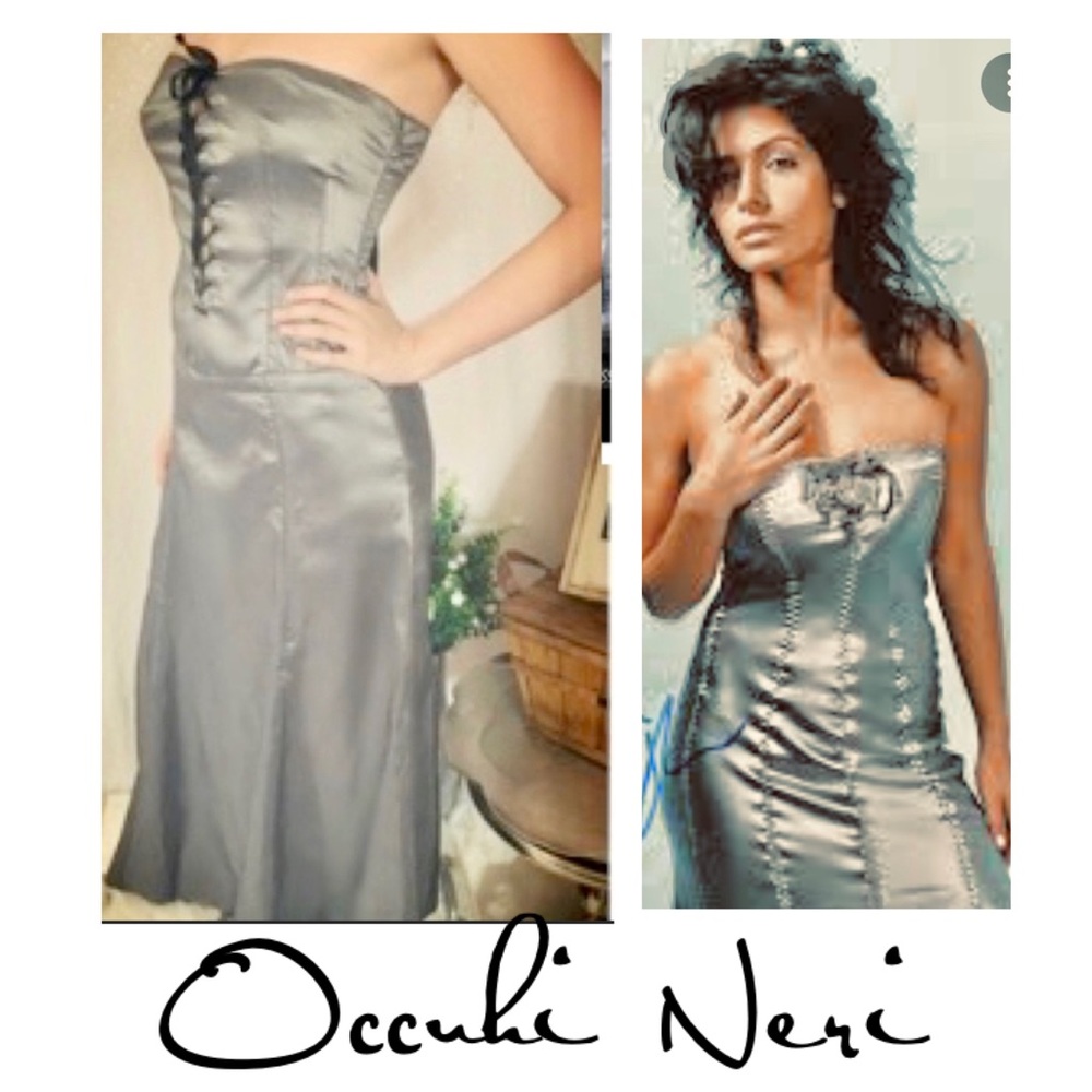 - Italian Occhi Neri Corset rocker goth maxi dress